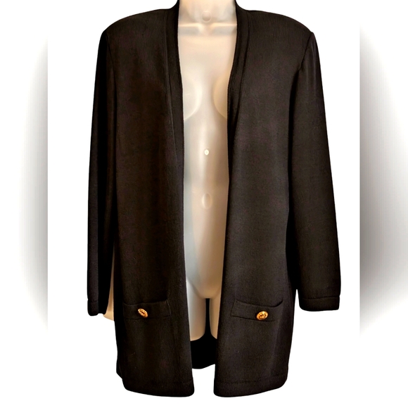 St. John Vintage black Cardigan Large - Picture 1 of 9